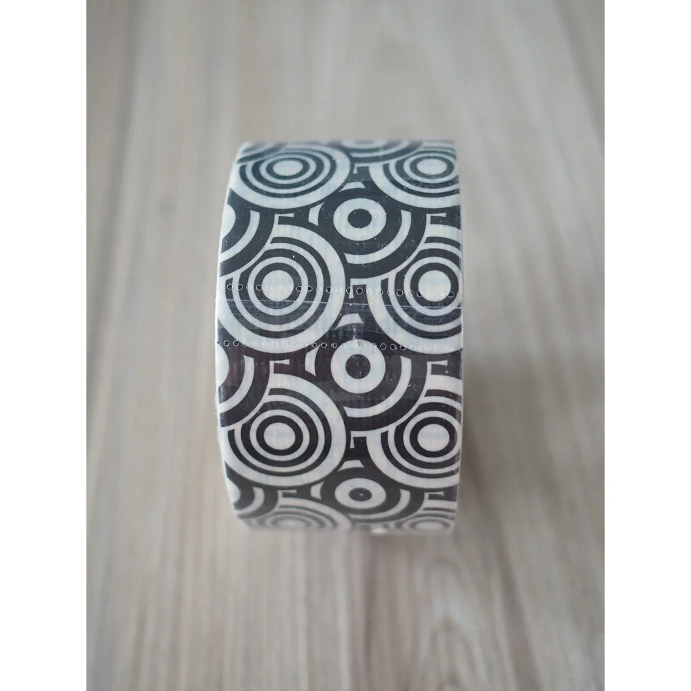 New Duck Brand Geometric Concentric Circles Black White Duct Tape Mod Craft